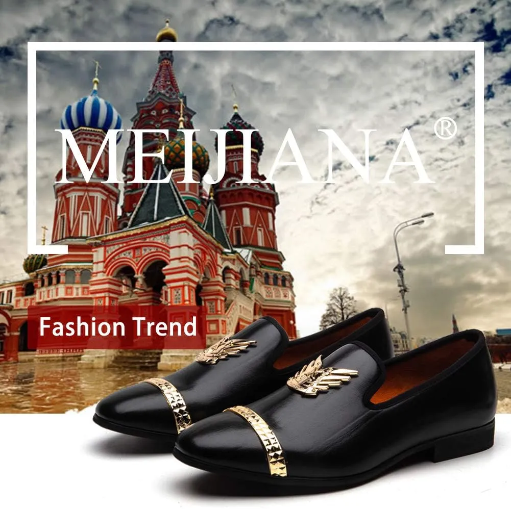 Meijiana Men Loafers Men Luxury Wedding Dress Shoes Fashion Party Shoes for Men