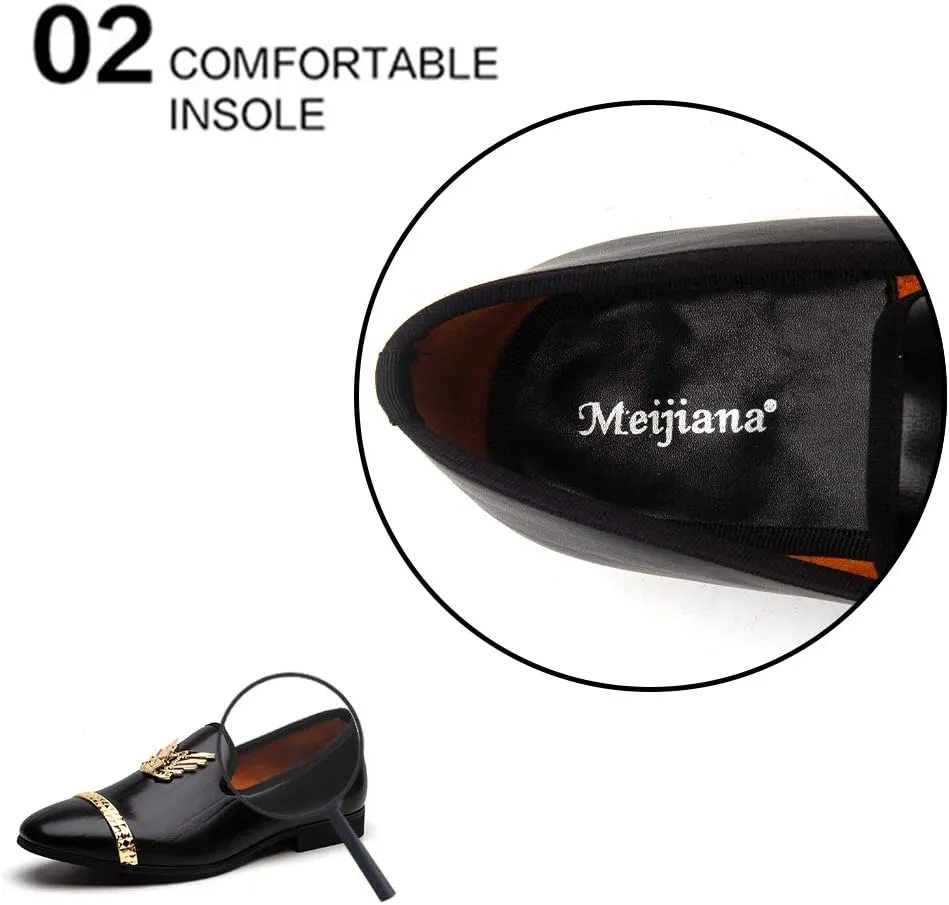 Meijiana Men Loafers Men Luxury Wedding Dress Shoes Fashion Party Shoes for Men
