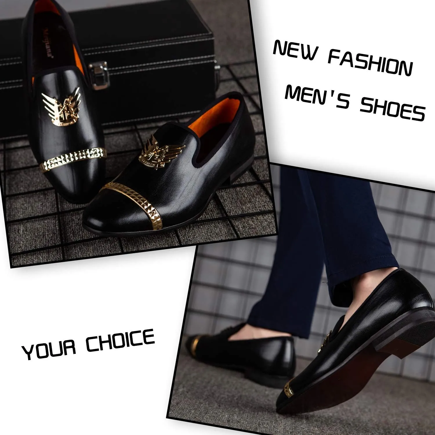 Meijiana Men Loafers Men Luxury Wedding Dress Shoes Fashion Party Shoes for Men