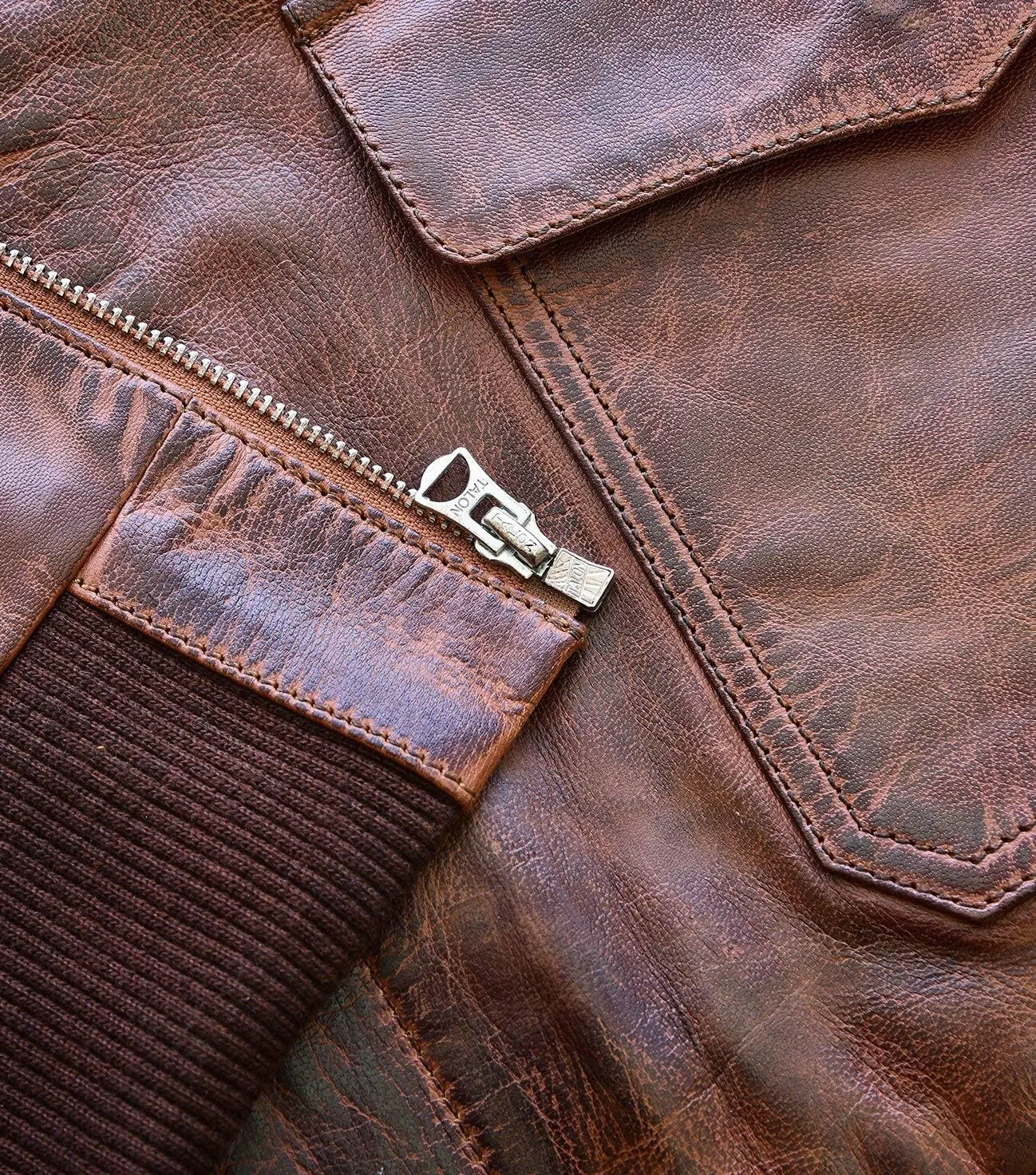 Men's Air Force A-2 Leather Flight Bomber Jacket (Regular and Big & Tall)