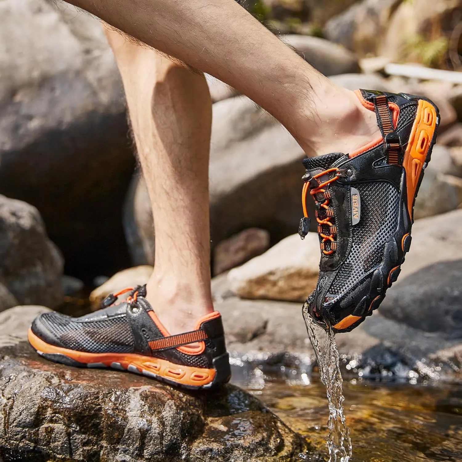 Men’s Amphibious Water Shoes - Summer Hiking Athletic Water Sandals Closed Toe Aqua Sneakers