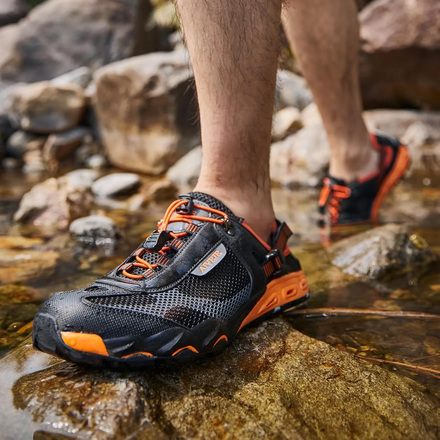 Men’s Amphibious Water Shoes - Summer Hiking Athletic Water Sandals Closed Toe Aqua Sneakers
