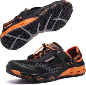 Men’s Amphibious Water Shoes - Summer Hiking Athletic Water Sandals Closed Toe Aqua Sneakers