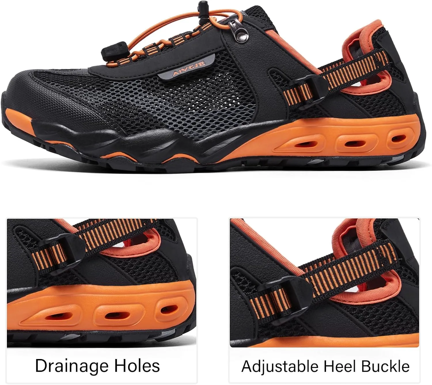 Men’s Amphibious Water Shoes - Summer Hiking Athletic Water Sandals Closed Toe Aqua Sneakers