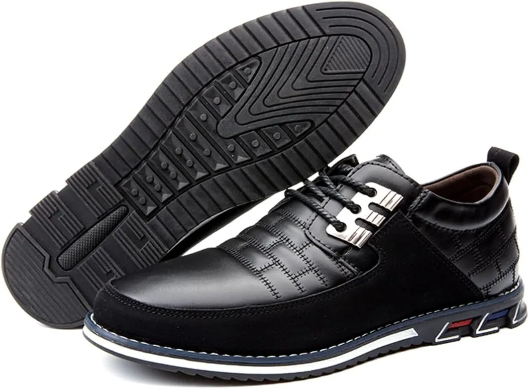 Mens Business Casual Loafers Shoes for Male Lace-up Stylish Work Office Working Oxfords