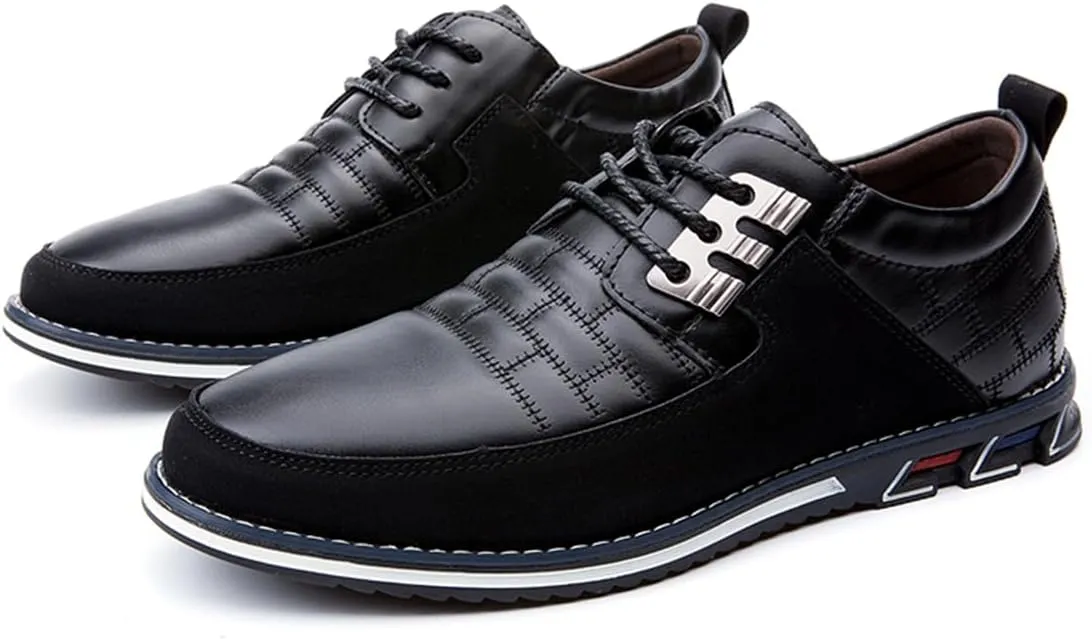 Mens Business Casual Loafers Shoes for Male Lace-up Stylish Work Office Working Oxfords