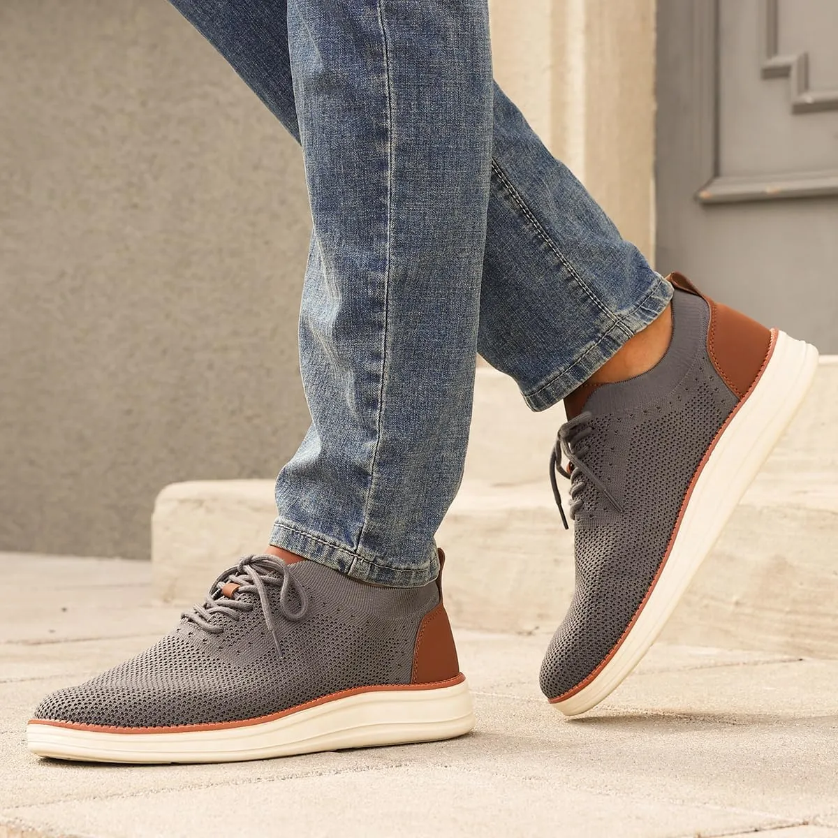 Men's Casual Dress Sneakers Oxfords Business Mesh Breathable Walking Shoes Comfortable