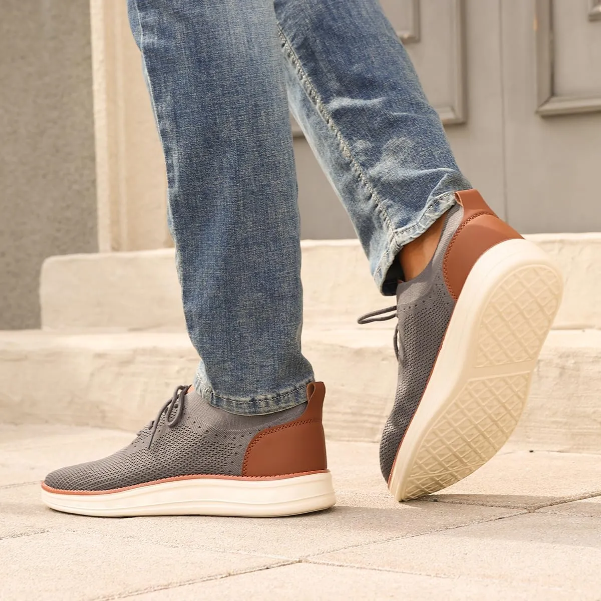 Men's Casual Dress Sneakers Oxfords Business Mesh Breathable Walking Shoes Comfortable