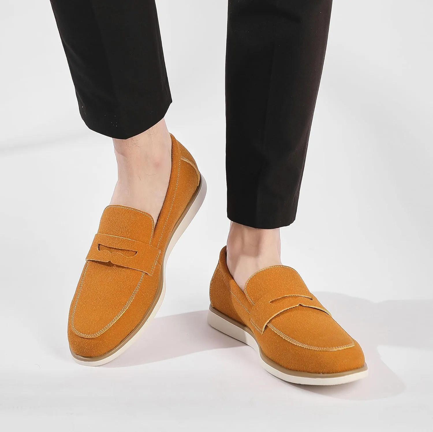 Men's Casual Loafers & Slip On Shoes Daily Commuting Comfortable Canvas Shoes Lightweight Non-Slip Walking Penny Shoes for Men