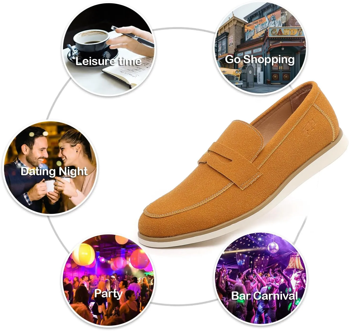 Men's Casual Loafers & Slip On Shoes Daily Commuting Comfortable Canvas Shoes Lightweight Non-Slip Walking Penny Shoes for Men