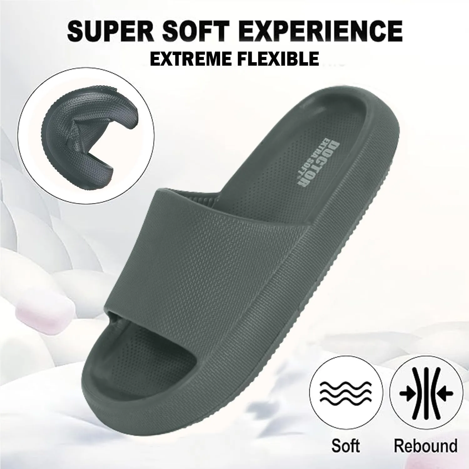 Men's Classic Ultra Soft Sliders/Slippers with Cushion FootBed for Adult | Comfortable & Light Weight | Stylish & Anti-Skid | Waterproof & Everyday Flip Flops for Gents/Boys D-504