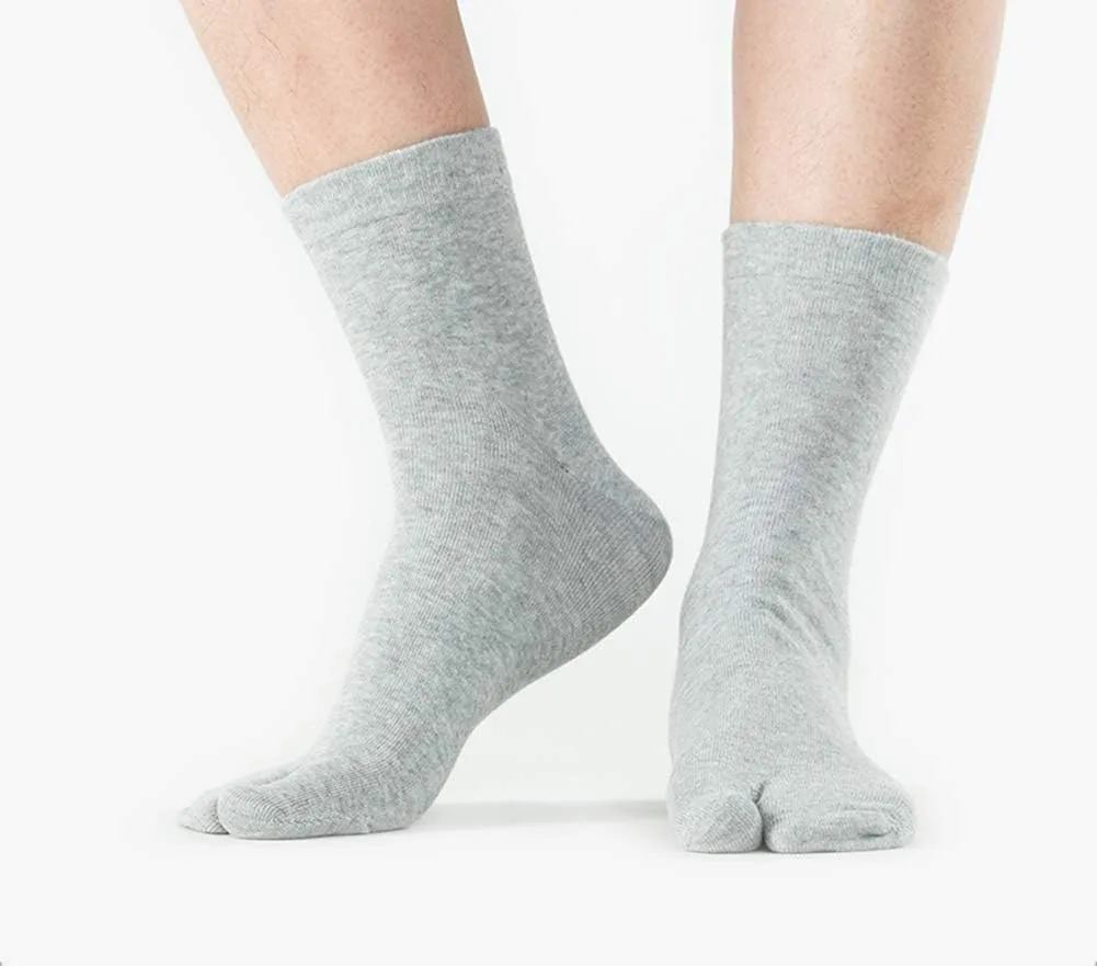 Men's Flip Flop Socks Tabi Split Toe Geta Wicking Cotton Pack of 4