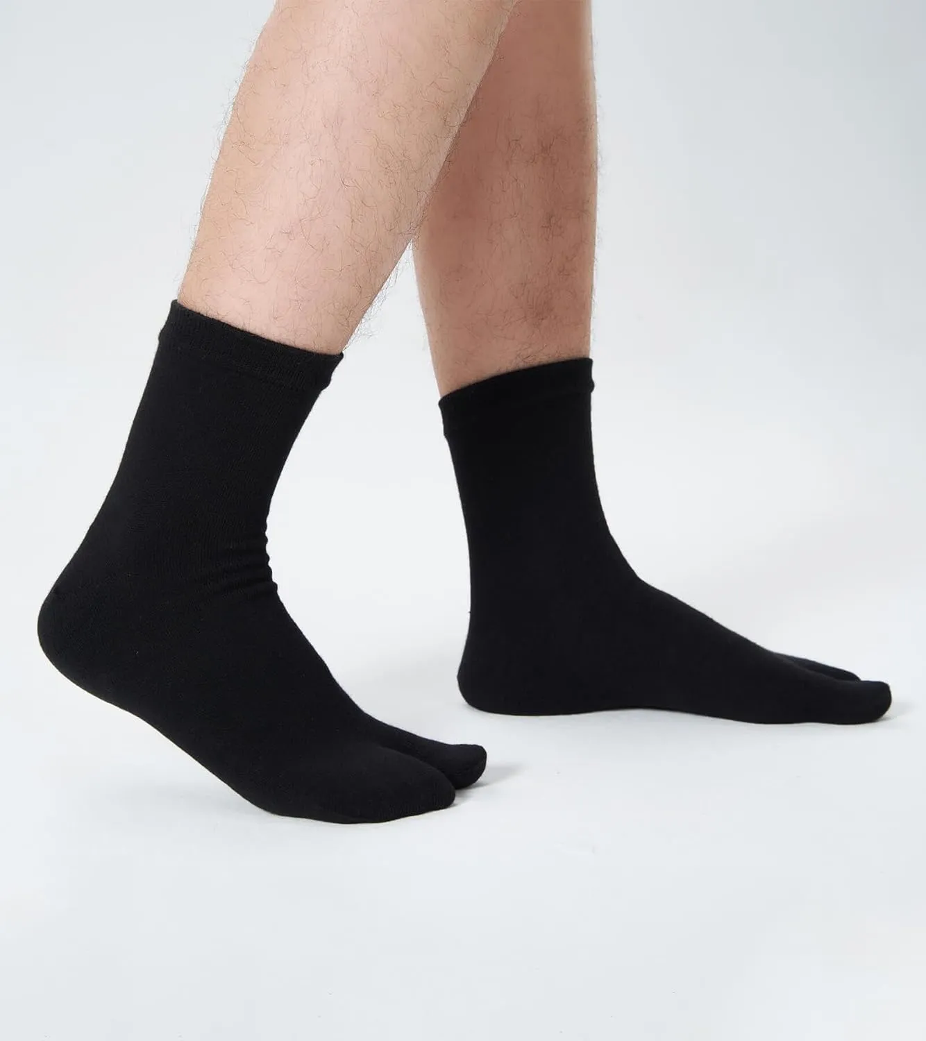 Men's Flip Flop Socks Tabi Split Toe Geta Wicking Cotton Pack of 4