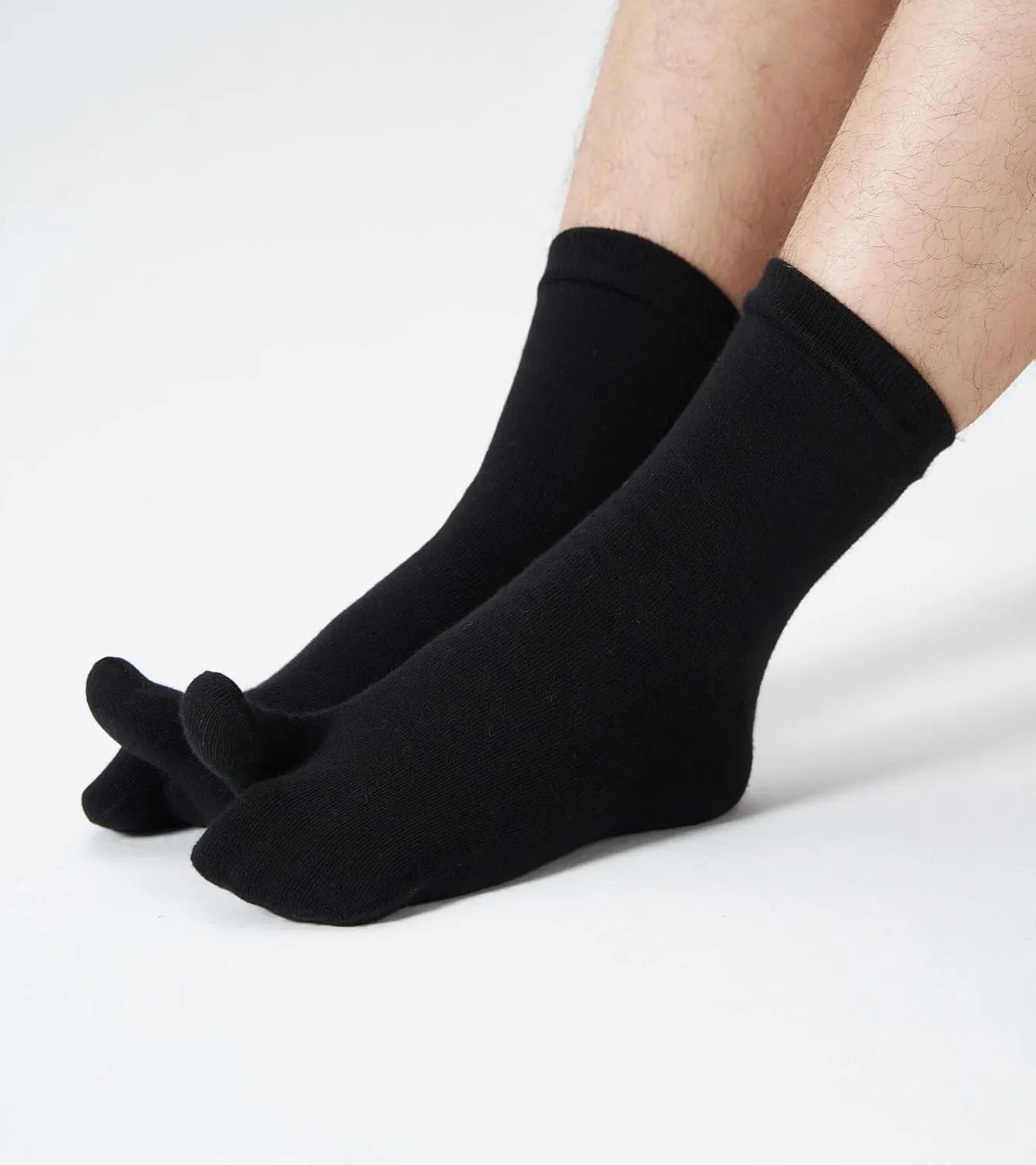 Men's Flip Flop Socks Tabi Split Toe Geta Wicking Cotton Pack of 4