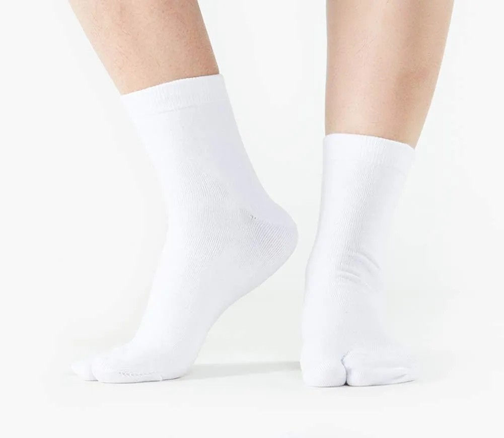 Men's Flip Flop Socks Tabi Split Toe Geta Wicking Cotton Pack of 4
