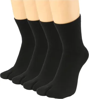 Men's Flip Flop Socks Tabi Split Toe Geta Wicking Cotton Pack of 4