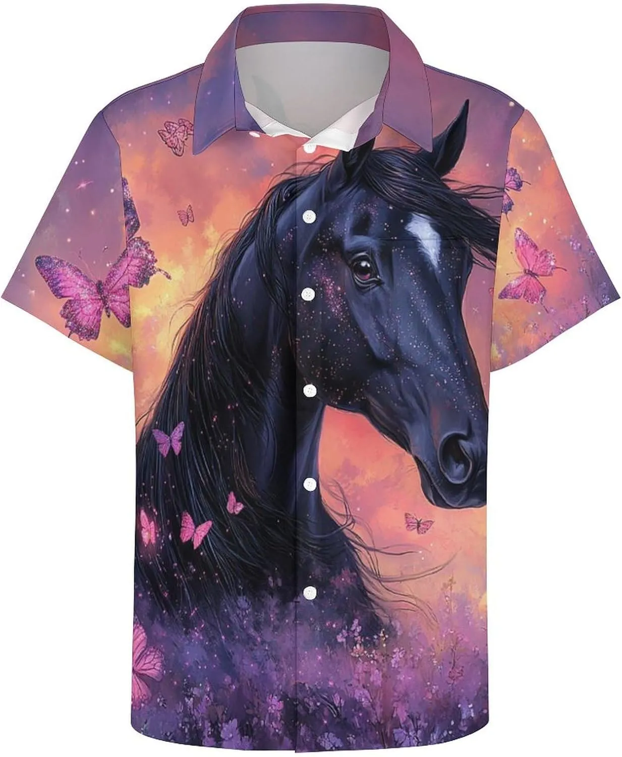 Mens Hawaiian Shirt Casual Button Down Short Sleeve Tropical Beach Holiday Aloha Party Shirt for Men Funny
