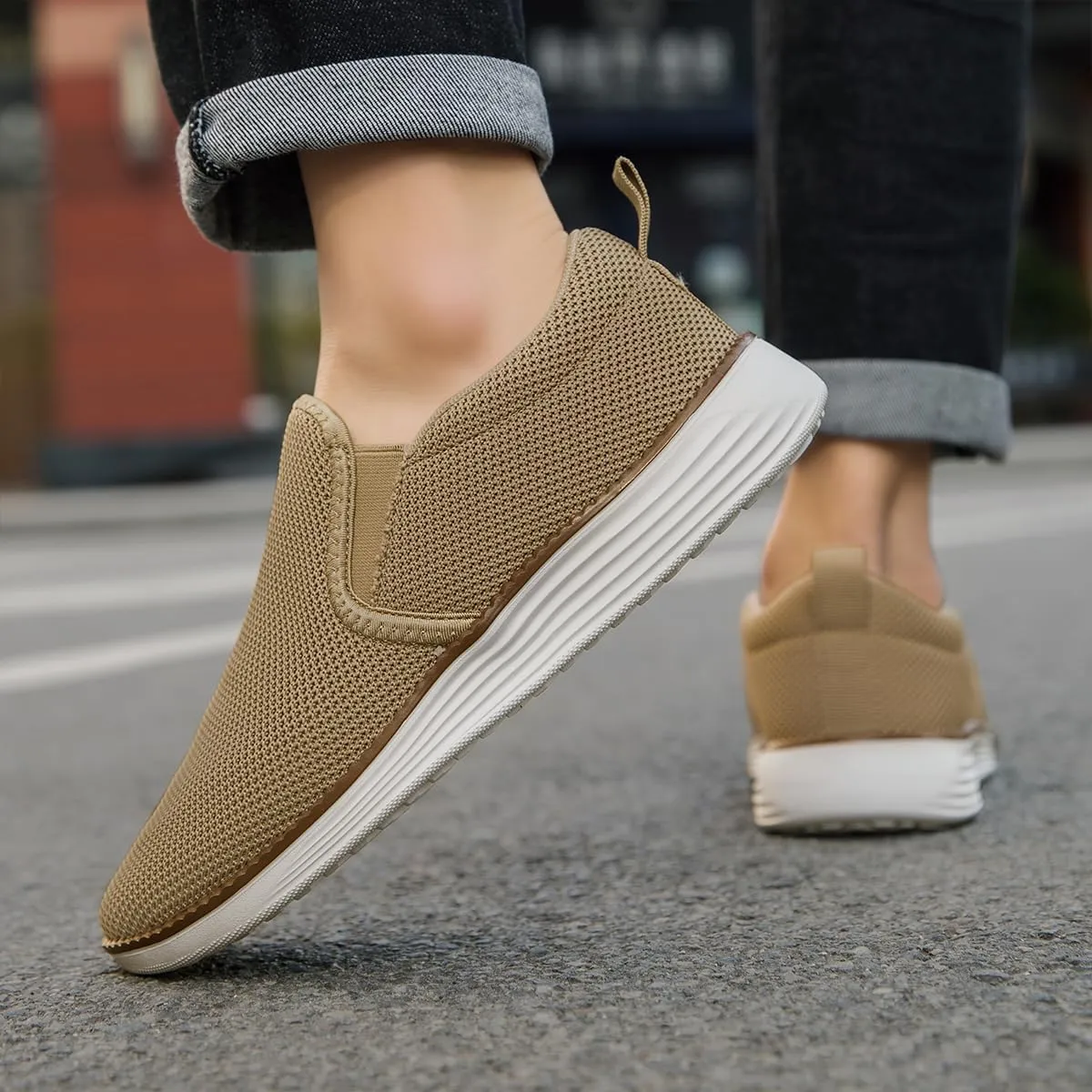 Mens Loafers Slip on Boat Shoes Non Slip Walking Sports Fashion Driving Casual Office Shoes Gym Lightweight Comfortable Sneakers