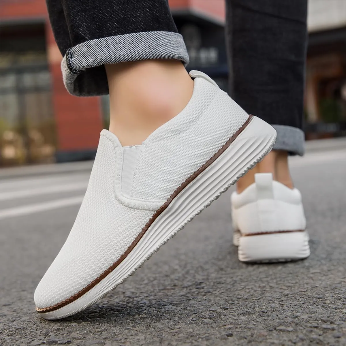 Mens Loafers Slip on Boat Shoes Non Slip Walking Sports Fashion Driving Casual Office Shoes Gym Lightweight Comfortable Sneakers
