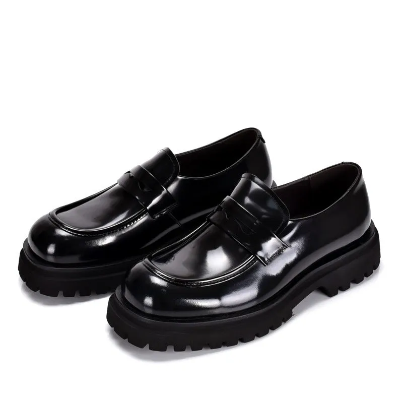 Men’s Loafers with  Patent Leather Chunky Sleek & Stylish Thick Sole