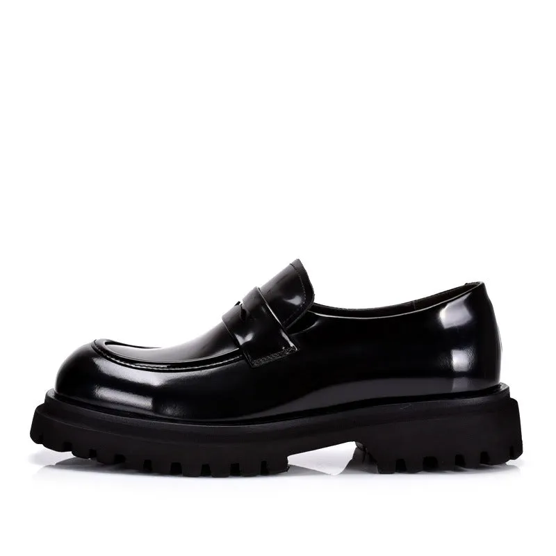 Men’s Loafers with  Patent Leather Chunky Sleek & Stylish Thick Sole