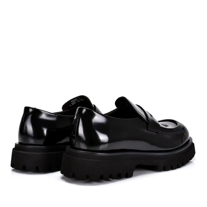 Men’s Loafers with  Patent Leather Chunky Sleek & Stylish Thick Sole