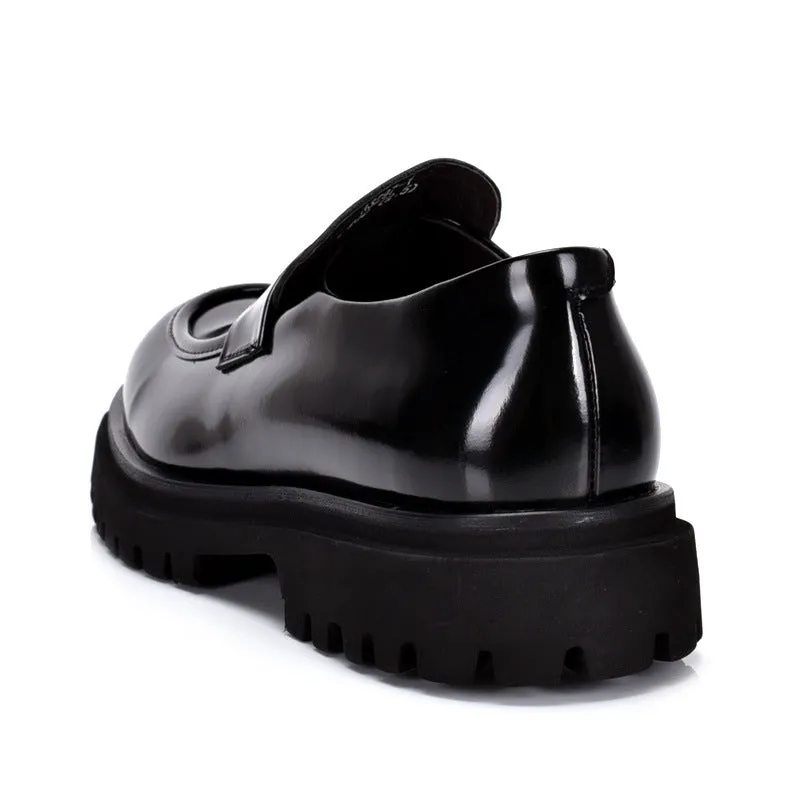 Men’s Loafers with  Patent Leather Chunky Sleek & Stylish Thick Sole