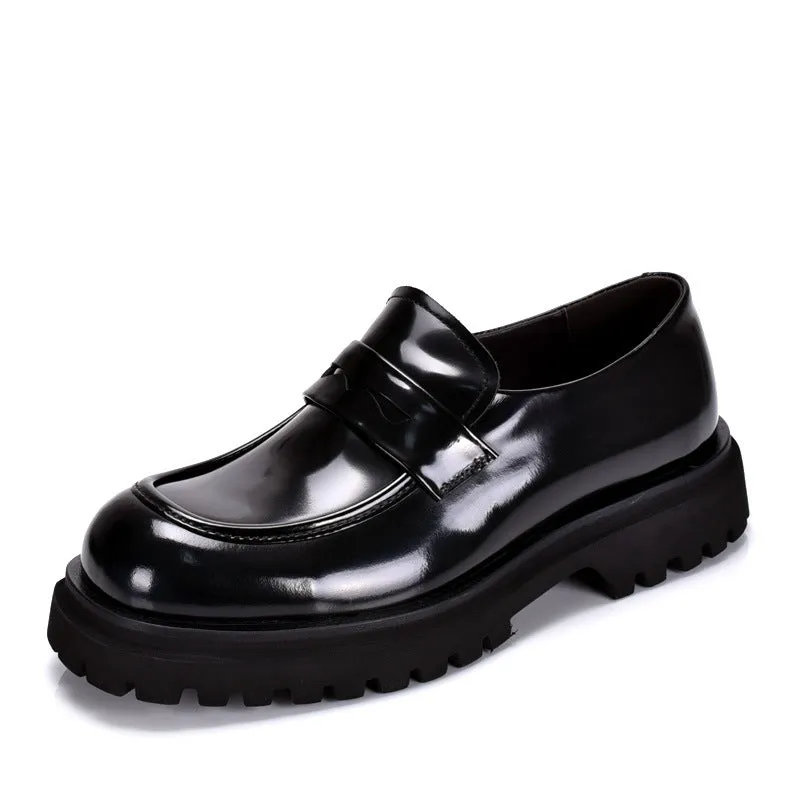 Men’s Loafers with  Patent Leather Chunky Sleek & Stylish Thick Sole