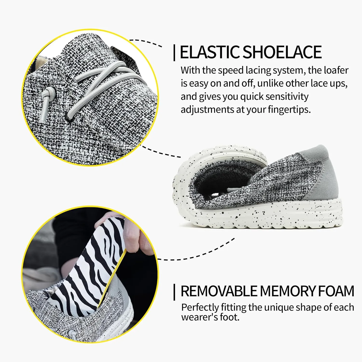 Men’s Machine Washable Slip On Lace Up Casual Loafer Breathable Travel Canvas Shoes for Men Comfortable and Stylish Summer Loafers Lightweight Walking Shoes Boat Shoe