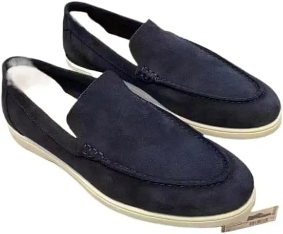 Men's Suede Loafers Slip-Ons Moccasins for Men Summer Dress Shoes Lightweight and Breathable Flat Loafer Casual Driving Walking Shoes Oxford Shoes