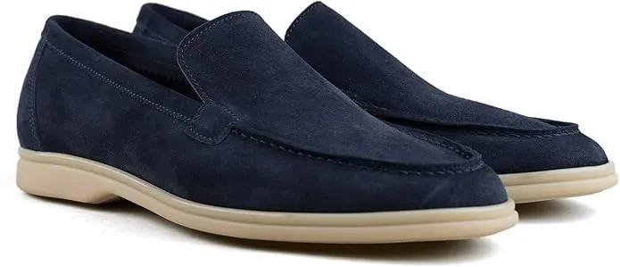 Men's Suede Loafers Slip-Ons Moccasins for Men Summer Dress Shoes Lightweight and Breathable Flat Loafer Casual Driving Walking Shoes Oxford Shoes