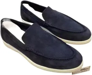 Men's Suede Loafers Slip-Ons Moccasins for Men Summer Dress Shoes Lightweight and Breathable Flat Loafer Casual Driving Walking Shoes Oxford Shoes