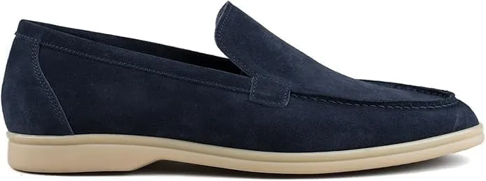 Men's Suede Loafers Slip-Ons Moccasins for Men Summer Dress Shoes Lightweight and Breathable Flat Loafer Casual Driving Walking Shoes Oxford Shoes