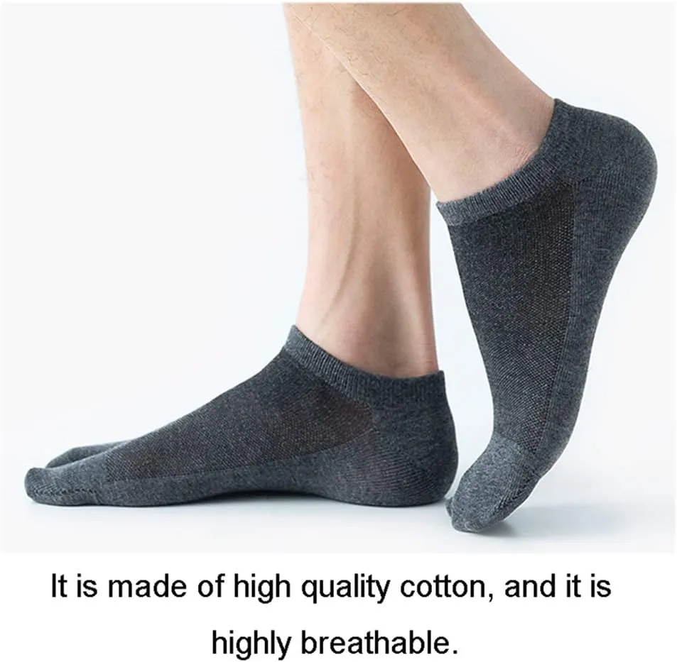 Men's Tabi Flip Flop Socks Athletic Cotton Crew Two Toe 5/6 Pack