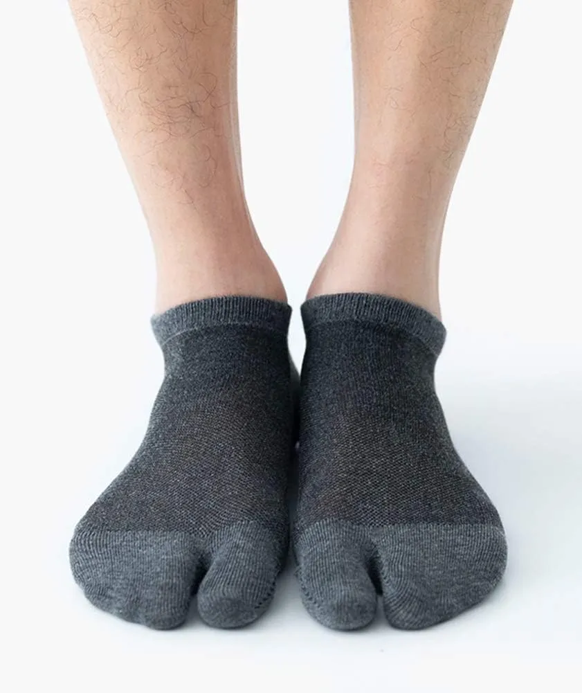 Men's Tabi Flip Flop Socks Athletic Cotton Crew Two Toe 5/6 Pack