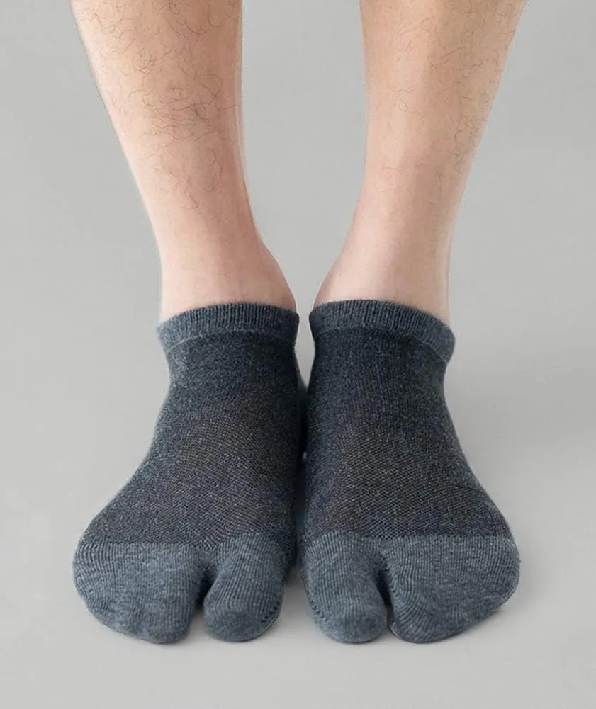 Men's Tabi Flip Flop Socks Athletic Cotton Crew Two Toe 5/6 Pack