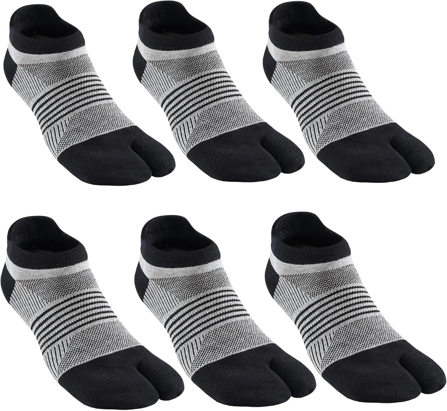 Men's Tabi Socks Flip Flop Split Toe Big Toe Cotton Athletic 4 Pack 6 Pack