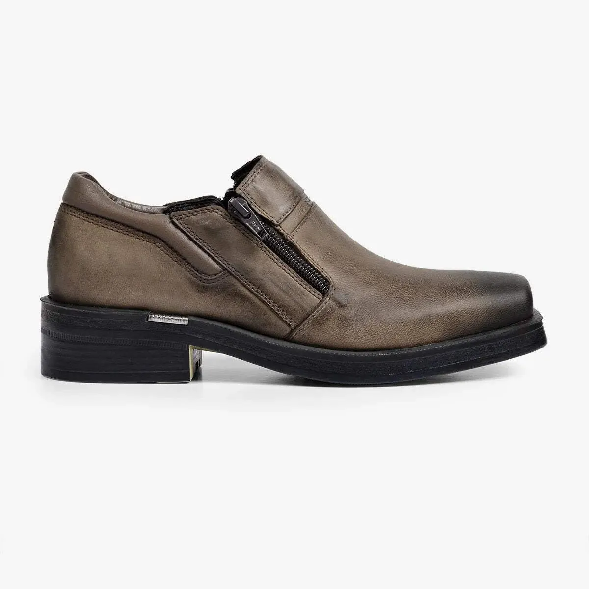 Men's Urban Way Leather Slip-On Shoe with Zipper 6629