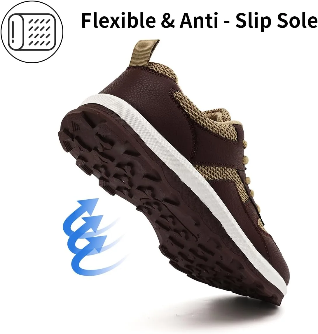 Mens Wide Toe Box Walking Shoes Zero Drop Slip On Sports Sneakers Camp Fitness Flat Sole Running Jogging Breathable Anti-Slip Outdoor Fashion