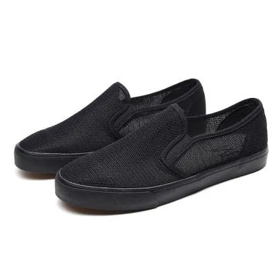 Mesh Breathable Man Shoes 2020 Summer Cool Comfortable Canvas Shoes Men Sneakers Mango Yellow Slip on Loafers 39-44 Gumshoe Male