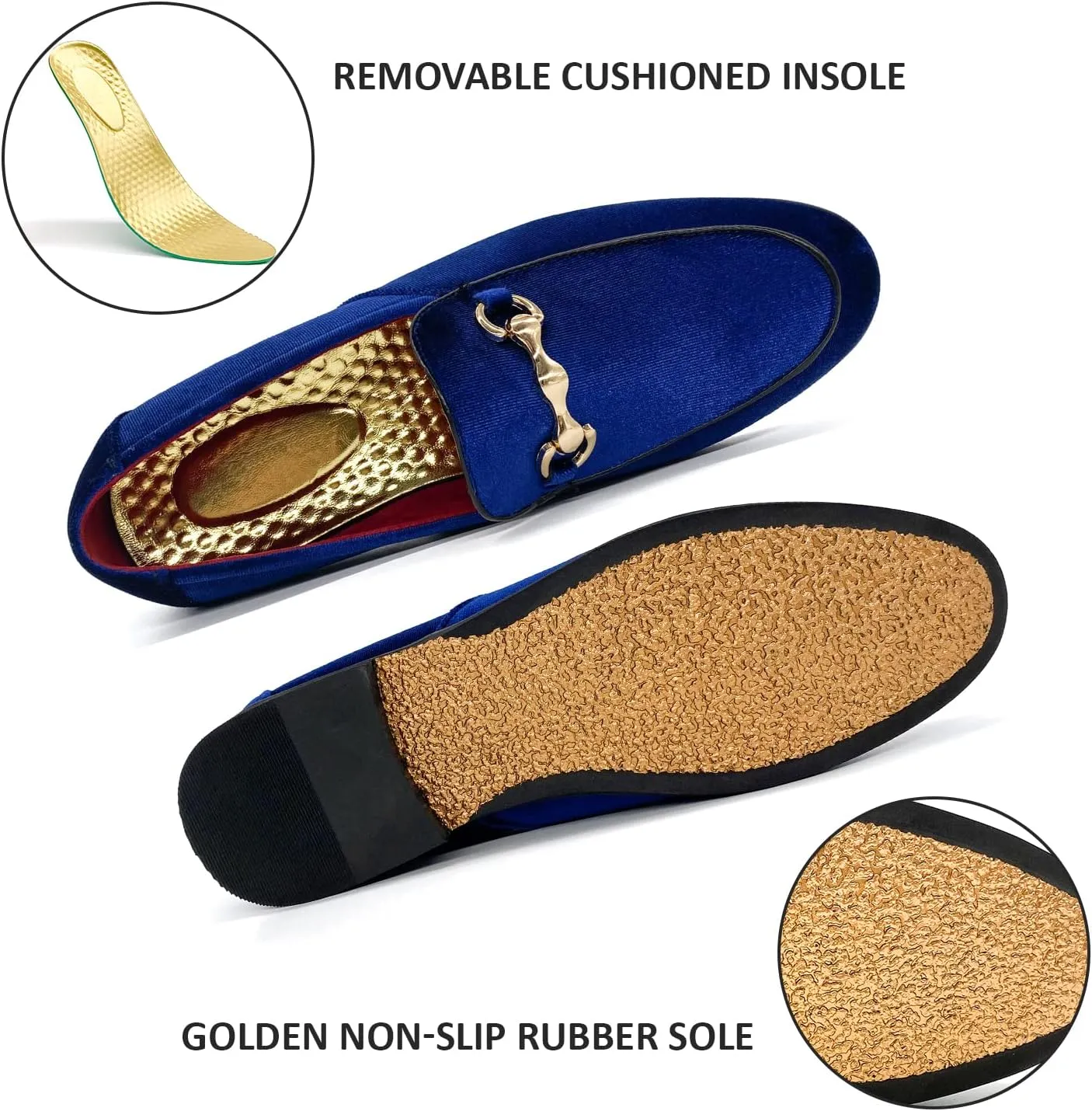 MHB Men's Multiple Colors Velvet Loafer Slip-on Tuxedo Dress Shoes Glitter Suede Smoking Slipper