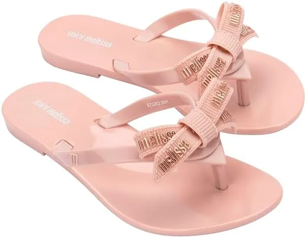 mini melissa Harmonic Collection Girls Flip Flops - Kids Slip On Sandals, Jelly Shoes