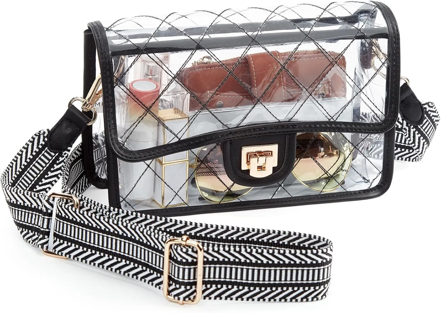 Missnine Clear Bag for Stadium Events Clear Crossbody Purse Stadium Approved Women Transparent Shoulder Bag for Concerts