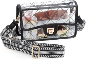 Missnine Clear Bag for Stadium Events Clear Crossbody Purse Stadium Approved Women Transparent Shoulder Bag for Concerts