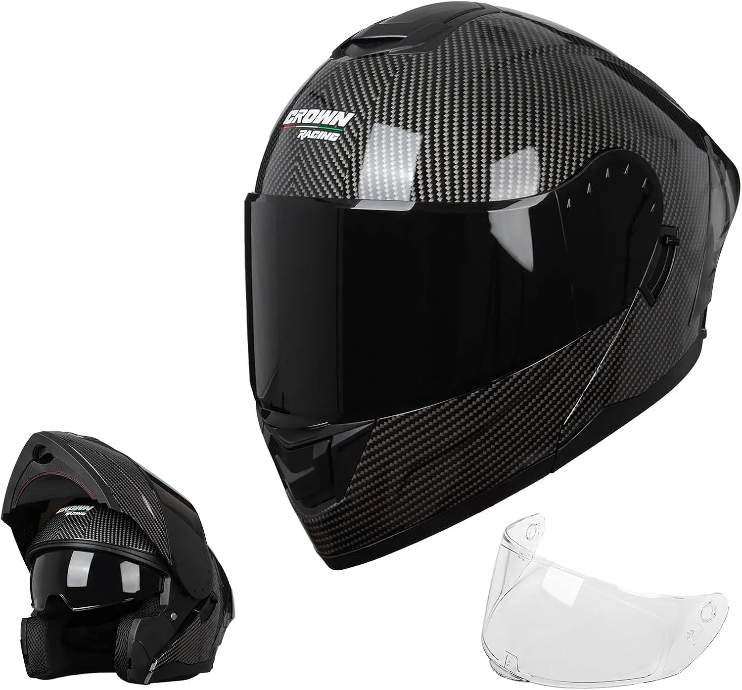 Modular Motorcycle Helmet with Flip-Up Design, DOT Approve with Extra Clear Visor, Full Face Motorcycle Helmets
