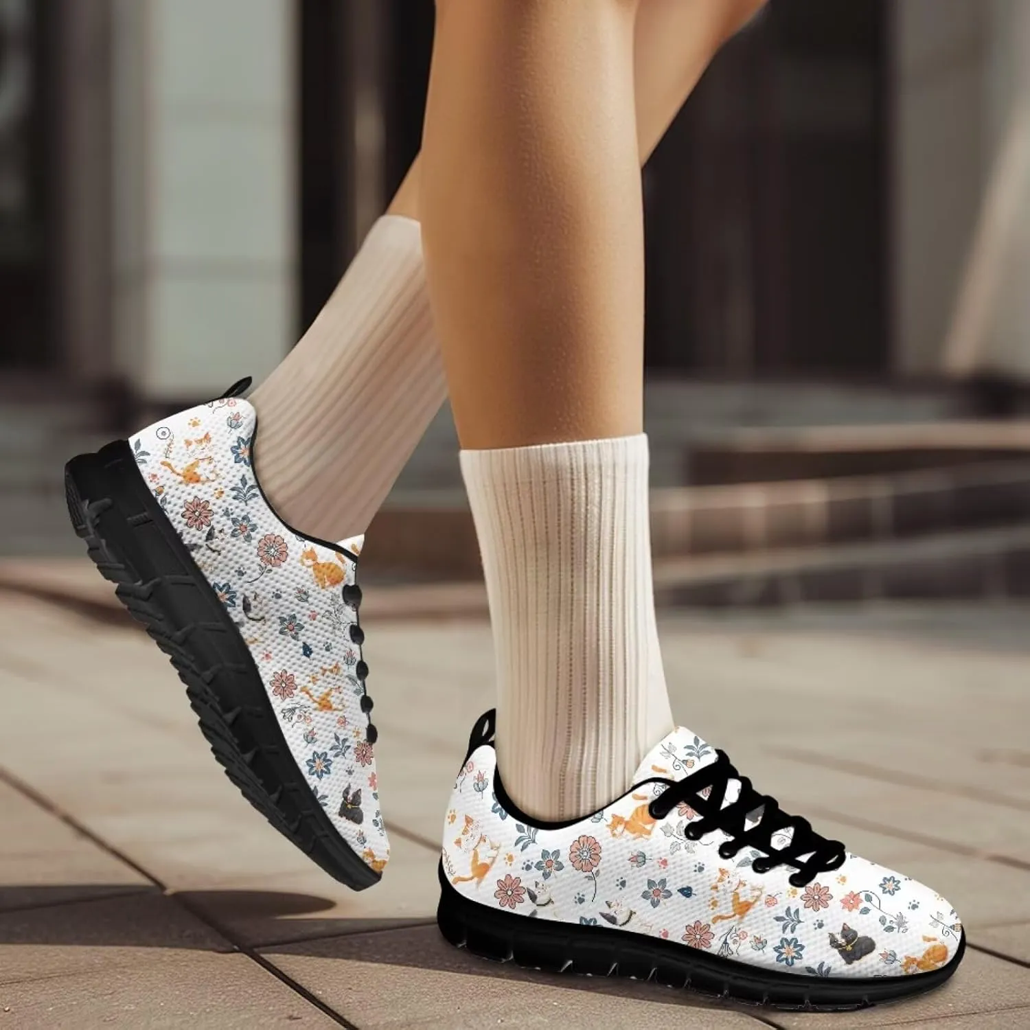 Modysero Soft Tennis Shoes for Women Shoes Lace Up Mesh Women Running Sneakers for Fall Outdoor Walking Sneakers