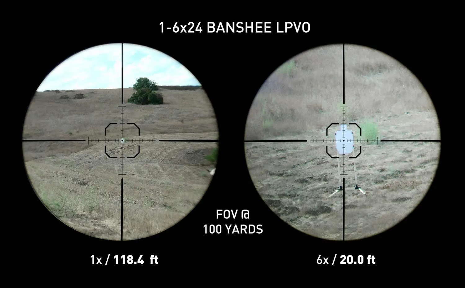 Monstrum Banshee 1-6x24 LPVO Rifle Scope with Offset Scope Mount