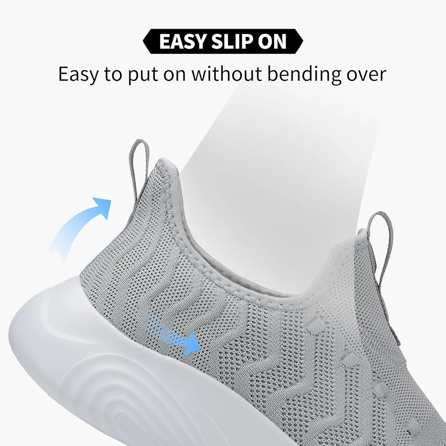 MRIP Mens Slip On Walking Shoes Lightweight Non Slip Gym Workout Running Shoes Mesh Breathable Cushion Fashion Tennis Athletic Casual Sneakers