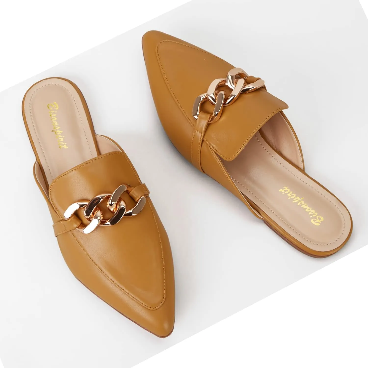 Mules for Women Flats Pointed Toe Slip On Slides Loafer Shoes