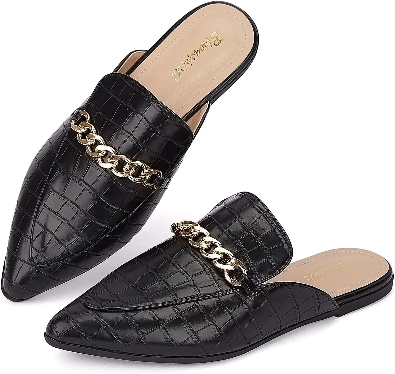 Mules for Women Flats Pointed Toe Slip On Slides Loafer Shoes
